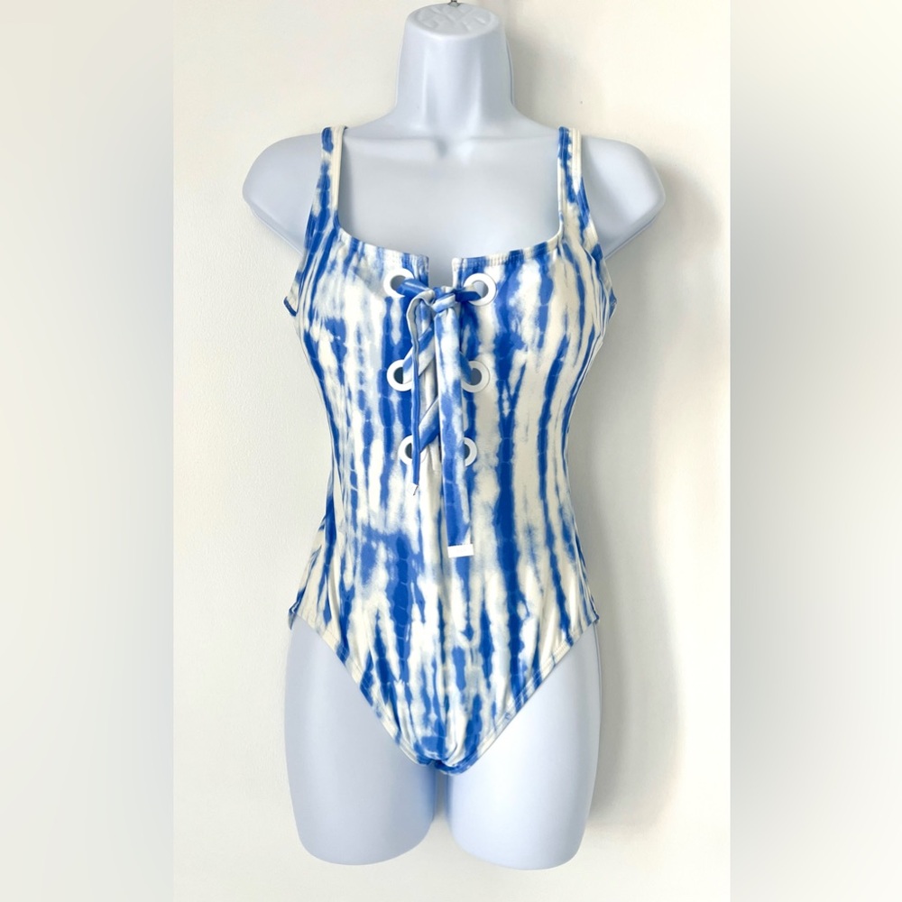 Michael Kors Lace-Up One-Poece Swimsuit